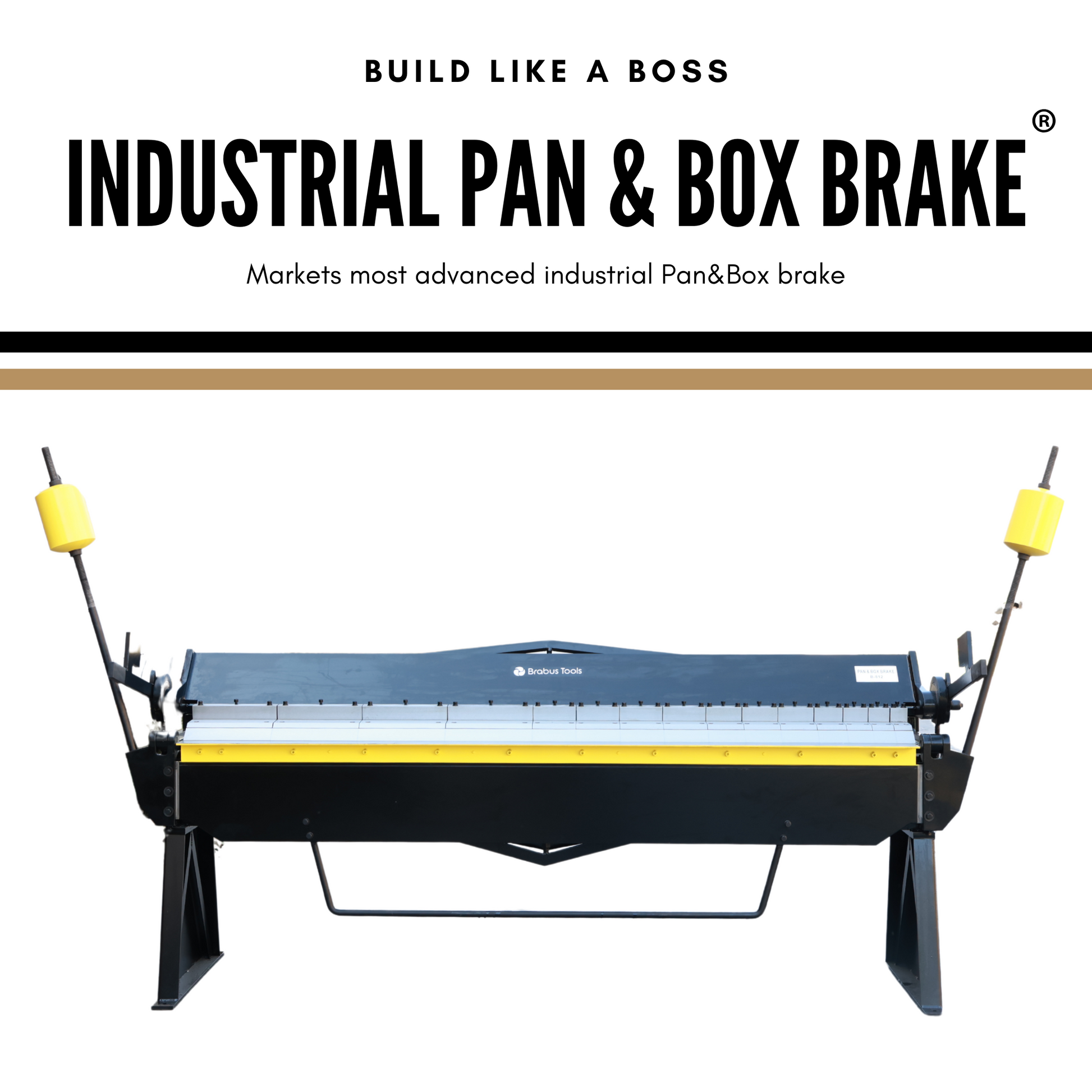 8ft Industrial Pan&Box Brake B-812 - Brabus Tools Inc